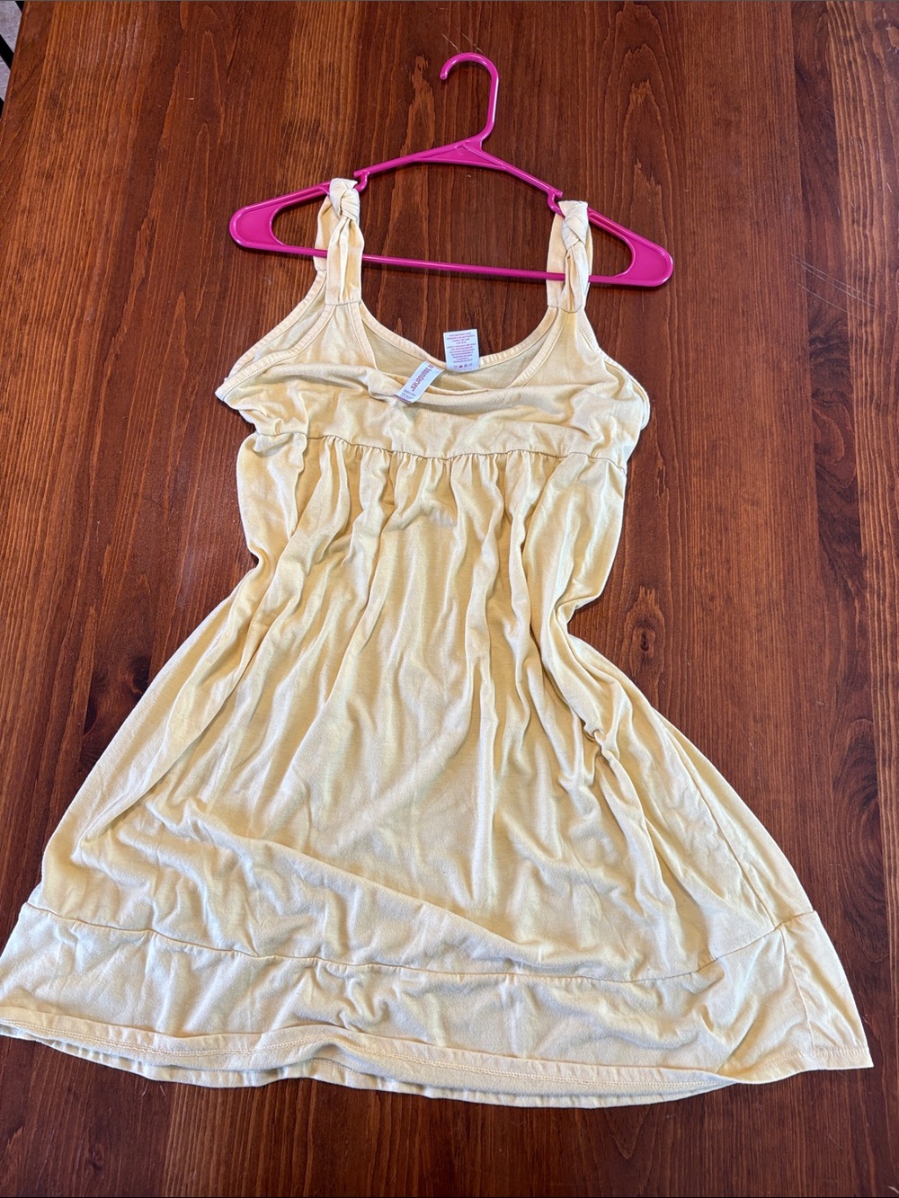No Boundaries Yellow Sleeveless Cover Up Knotted Straps